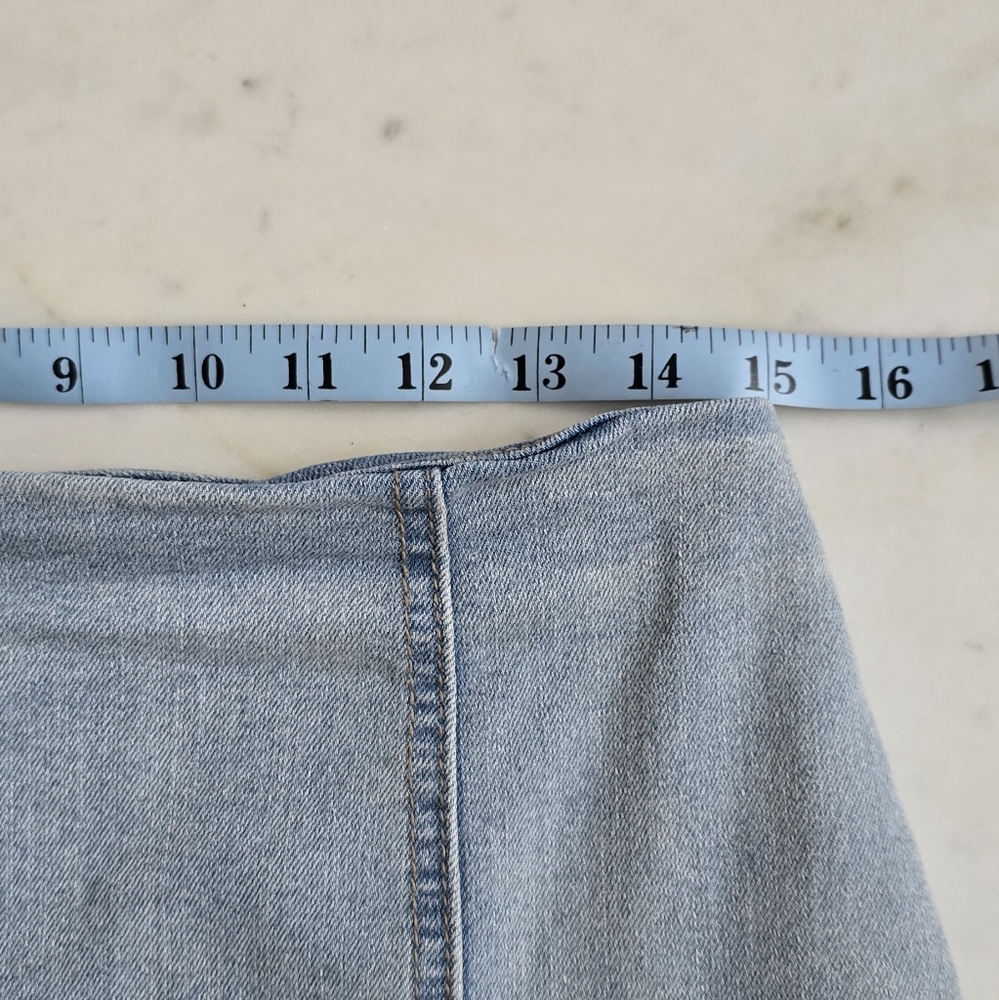 Wild Fable faded Denim Seamed Mini Skirt Size Med - Picture 5 of 7